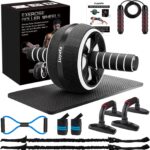 Ab Roller Wheel, 10-In-1 Ab Exercise Wheels Kit with Resistance Bands,... - Image 2