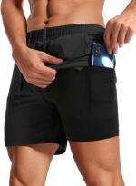 Aolesy Males's 2 in 1 Operating Shorts 5" Exercise Health club Athletic Shorts for ... - Image 2