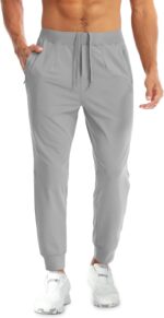 Aolesy Males's Joggers Sweatpants with Zipper Pockets Light-weight Stretc... - Image 2