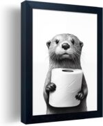 Lavatory Image Wall Decor, Framed Black and White Lavatory Wall Artwork,... - Image 2