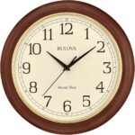 Bulova Atomic Time 2 Analog Wall Clock C5004 | 12.4" Wood Body, Set... - Image 2
