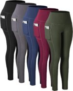 CHRLEISURE Leggings with Pockets for Women, High Waisted Tummy Control... - Image 2