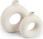 Ceramic Vases Set of two,Fashionable Vases for Residence Decor, White Boho Model f... - Image 2