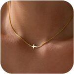 Cross Necklace for Women 14K Gold Silver Plated Dainty Small Cross Pen... - Image 2