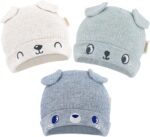 DOKMA Organic Cotton Toddler Hat Set 3 Cute Animal Ears Design, Beanie... - Image 2
