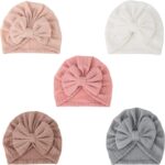 DRESHOW BQUBO 5 Items New child Child Turban Hats Bow Child Toddler Beanie... - Image 2