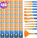 ESRICH 40pack/480pcs Paint Brushes, Nylon Hair Paint Brushes Set Spherical... - Image 2