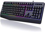 Gaming Keyboard, 7-Colour Rainbow LED Backlit, 104 Keys Quiet Gentle Up ... - Image 2