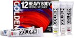 Heavy Physique Acrylics by GOLDEN, Mixing Set, 12 Coloration, Skilled Acry... - Image 2