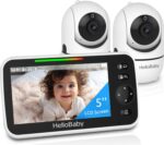 HelloBaby Improve 5’’ Child Monitor with 30-Hour Battery, 2 Cameras Pan... - Image 2
