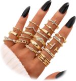 KISS WIFE Gold Knuckle Rings Set for Ladies, Dainty Easy Fashionable Cute ... - Image 2