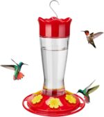Kingsyard Glass Hummingbird Feeder for Outdoors Hanging - 6 Bee Guard ... - Image 2