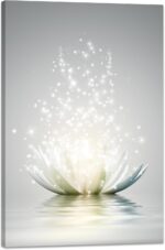Lotus Floral Canvas Prints Artwork for Zen Workplace Decor Wall Artwork Meditatio... - Image 2