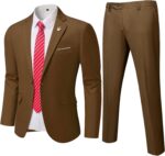 MY'S Males's 2 Piece Go well with, One Button Slim Match Jacket and Pants with Tie... - Image 2