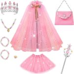 Meland Princess Dress up Clothes for Little Girl, 11Pcs Princess Cape ... - Image 2