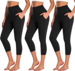 NEW YOUNG 3 Pack Capri Leggings for Women with Pockets-High Waisted Tu... - Image 2