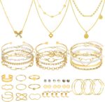NEWITIN 49 Pieces Gold Jewelry Set for Women Fashion Costume Jewelry G... - Image 2