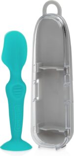 Nuby Diaper Cream Soft Silicone Brush with Suction Base & Hygienic Tra... - Image 2