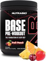 NutraBio Base Pre-Exercise Powder 200mg Caffiene, Sustained Power, Foc... - Image 2