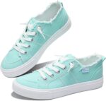 Obtaom Ladies's Play Trend Sneaker White Coloration Washed and Leopard Can... - Image 2