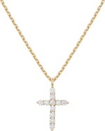 PAVOI 14K Gold Plated Cubic Zirconia Cross Necklace for Ladies | Cross ... - Image 2