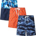 Rolimaka 3 Pack Boy's Swim Trunks Kid Board Shorts with Mesh Lining Yo... - Image 2