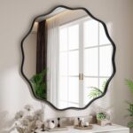 Spherical Wavy Mirror, 30 Inch Steel Body Circle Mirror, Spherical Wall Mount... - Image 2