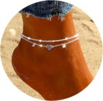 Sterling Silver Anklet Bracelets for Girls Waterproof, 925 Sliver Plat... - Image 2