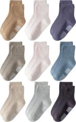Toddler Grip Socks Non Slip Crew Cute Seamless Cotton Socks for Child B... - Image 2