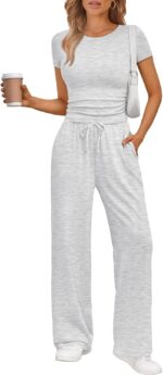Fashionable Queen 2 Piece Matching Summer season Sweatsuit Lounge Set Womens Huge ... - Image 2