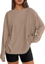 Stylish Queen Womens Outsized Lengthy Sleeve T Shirts 2025 Primary Crewneck... - Image 2