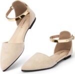 Zelaprox Women's Black Pointed Toe Flats Rhinestone Bow Ankle Strap Ba... - Image 2