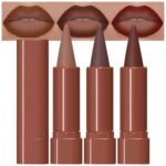 evpct 3Pcs Heat Brown Maroon Darkish Wine Pink Gradient Matte Lipstick Lip... - Image 2