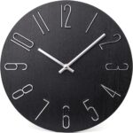 jomparis Wall Clock 12" Silent Non-Ticking Trendy Model Wood Wall Cl... - Image 2