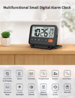 Digital Journey Alarm Clock, Black, 3.54 inch LCD Show, 9-Minute Sno... - Image 3