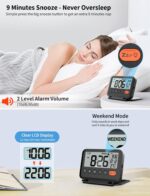Digital Journey Alarm Clock, Black, 3.54 inch LCD Show, 9-Minute Sno... - Image 4