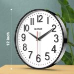 Wall Clock 12 Inches Non-Ticking Wall Clocks Battery Operated Giant Ea... - Image 3