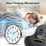 Wall Clock 12 Inches Non-Ticking Wall Clocks Battery Operated Giant Ea... - Image 5