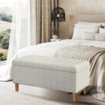 HomePop Malmo Ornamental Storage Bench -Cream Chevron Woven - Image 5