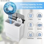 Giantex Moveable Washing Machine, 21lbs Capability, 14.4lbs Washer and 6... - Image 6