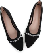 TN TANGNEST Womens Informal Flats Trend Chain Pointed Toe Ballet Flats... - Image 3