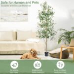 Fake Olive Tree 6FT, Synthetic Potted Tree with Planter, Silk Crops ... - Image 5