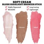Face Stick Trio 3Pcs Multi Make-up Blush Highlighter Contour Sticks, Bu... - Image 4
