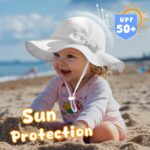 Child Solar Hat Toddler Lady Seaside Hat Adjustable Outside Summer season Hat UPF ... - Image 3
