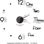 10-20 Inch DIY Wall Clock 3D Frameless Silent Non Ticking, Black Spherical... - Image 3