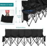 Kigley 6 Seats Folding Soccer Bench Chair Transportable Staff Sports activities Sidelin... - Image 4