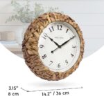 Presentime & Co. Farmhouse Sequence, Rustic Woven Clock, 14 inch, Natura... - Image 6