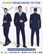 YND Males's 3 Piece Go well with Set with Tie, 2 Button Slim Match Strong Blazer Ja... - Image 3
