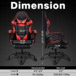 Ergonomic Gaming Chair with Footrest: 90°-155° Recline, Adjustable Hei... - Image 3