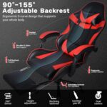 Ergonomic Gaming Chair with Footrest: 90°-155° Recline, Adjustable Hei... - Image 4
